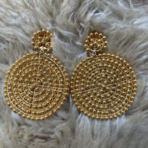 Lisi Lerch Gold Disk Clip-On Earrings
